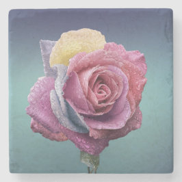 Porta-copo De Pedra Rosa multicolor