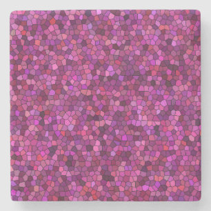 Porta-copo De Pedra Rosa Púrpura do Mosaico