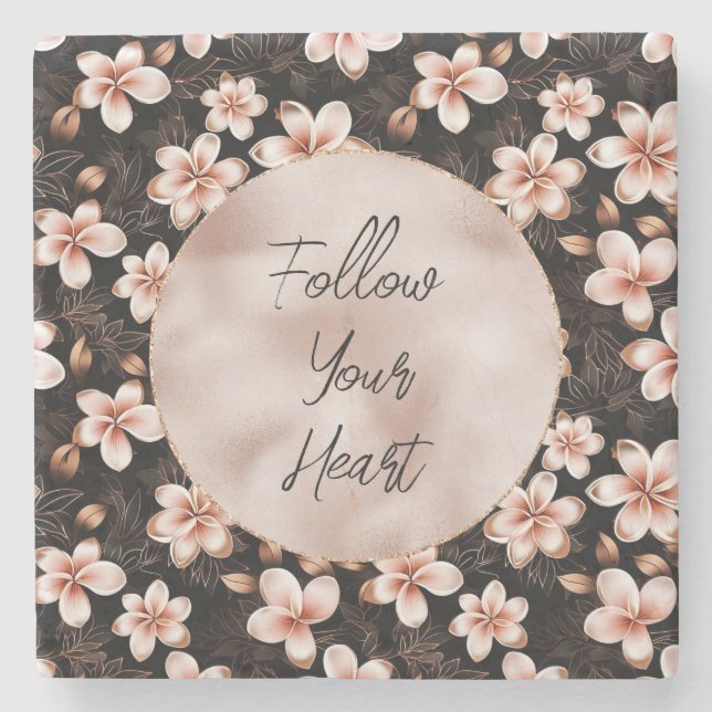 Porta-copo De Pedra Rosa Rosa Rosa Rosa Dourada, Rosa Negra (Frente)