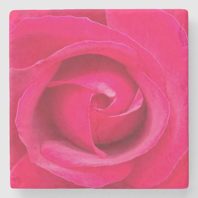 Porta-copo De Pedra Rosa Rosa Vermelha Romântica (Frente)