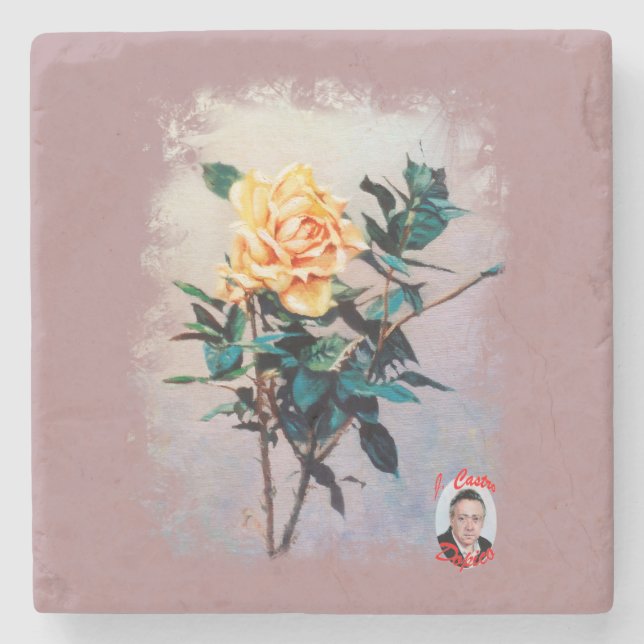 Porta-copo De Pedra Rosa/Rose (Frente)