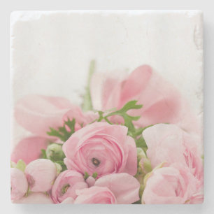 Porta-copo De Pedra Rosas Cor-de-Rosa para Casamento