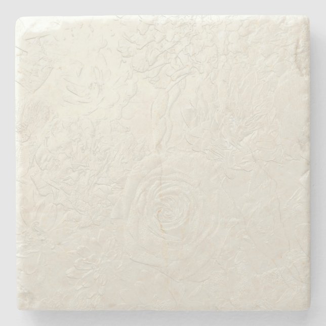 Porta-copo De Pedra Rosas sutis (Frente)