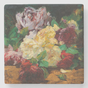 Porta-copo De Pedra Rosas Vintage Francesas de Georges Jeannin