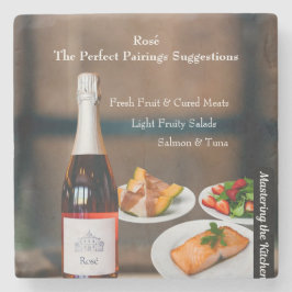 Porta-copo De Pedra Rosé Wine Food Pairing/Wine Lover Kitchen Gift