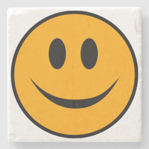 Porta-copo De Pedra Rosto Sorridente Emoji