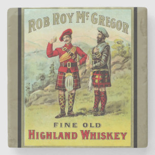 Porta-copo De Pedra Rótulo Whiskey Escocês HIghland