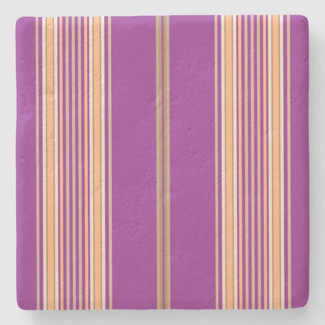 Porta-copo De Pedra Roxo e Ecru, Porta copos de Stripes Square (Frente)