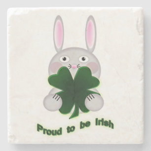 Porta-copo De Pedra Rua. Patricks Bunny Orgulha-se de ser irlandês Sha