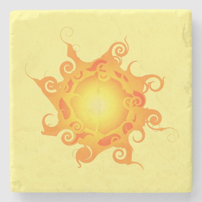 Porta-copo De Pedra Rune Sun Stone Coaster (Frente)