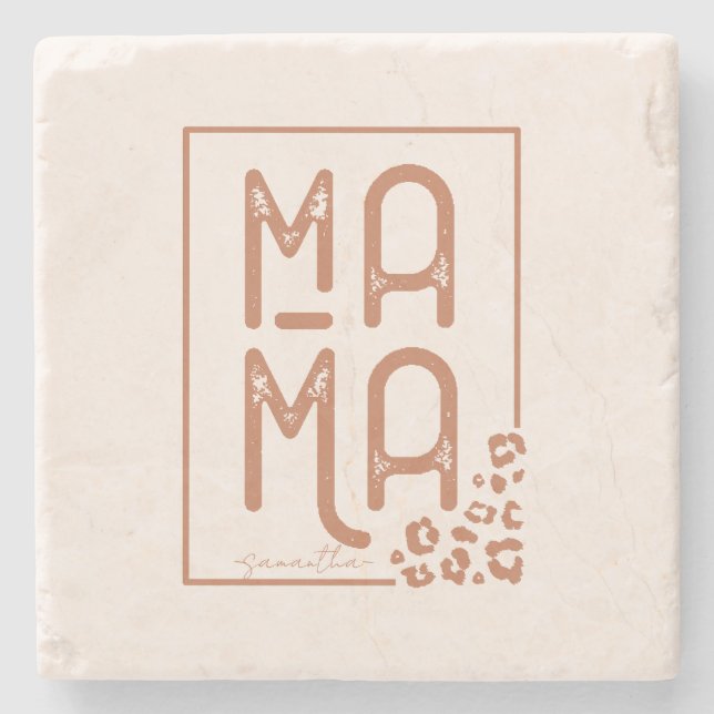 Porta-copo De Pedra Rustic Boho Mama (Frente)
