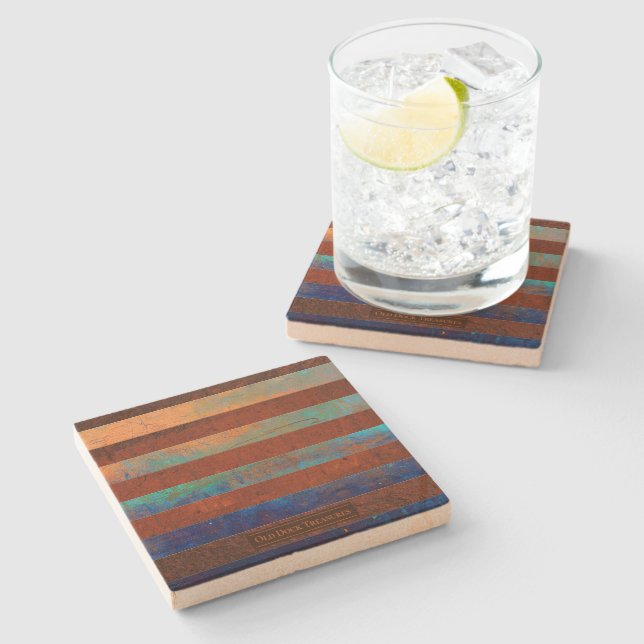 Porta-copo De Pedra Rustic Coastal Stone Coasters (Lateral)