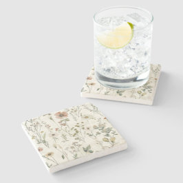 Porta-copo De Pedra Rustic Floral