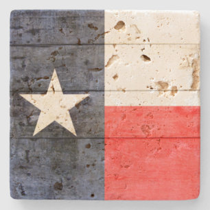 Porta-copo De Pedra Rustic Texas Flag