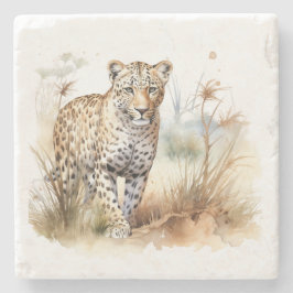 Porta-copo De Pedra Safari de Animais Leopardo
