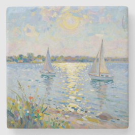 Porta-copo De Pedra Sailboats New England Summer