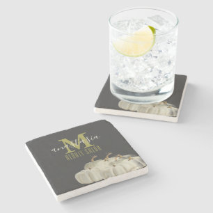 Porta-copo De Pedra Salão de beleza de abóboras brancas pretas do outo