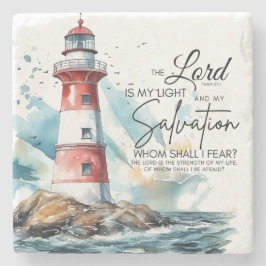 Porta-copo De Pedra Salmo 27:1 Bíblia LORD é minha Luz e Salvação
