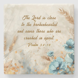 Porta-copo De Pedra Salmo 34:18 O Senhor está perto de uma Bíblia de c