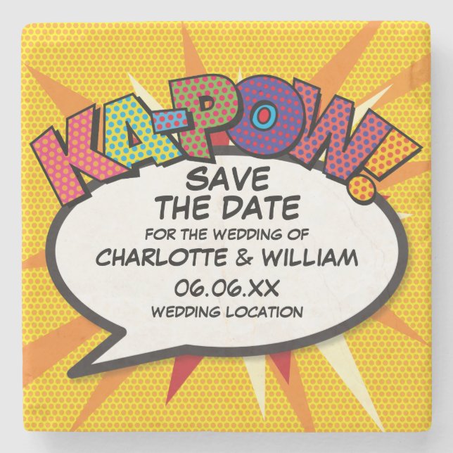 Porta-copo De Pedra Salvar Data Divertido Moderno (Frente)