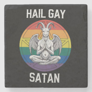 Porta-copo De Pedra Salve Satan Gay Engraçado Goth Gótico Bode LGBTQ