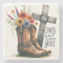 Porta-copo De Pedra Salvo por aquela maravilhosa graça