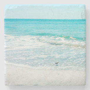 Porta-copo De Pedra Sandpiper Tropical Florida Beach Sand Ocean Waves