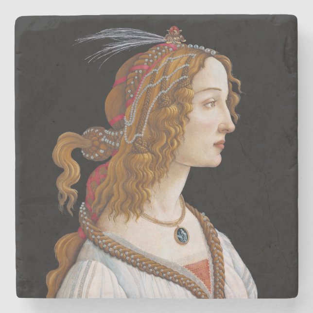 Porta-copo De Pedra Sandro Botticelli - Retrato de Simonetta Vespucci (Frente)