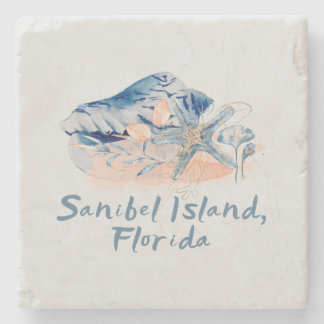 Porta-copo De Pedra Sanibel Island Seashells