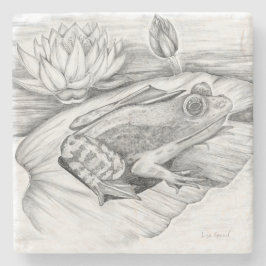 Porta-copo De Pedra Sapo no Lily Pad