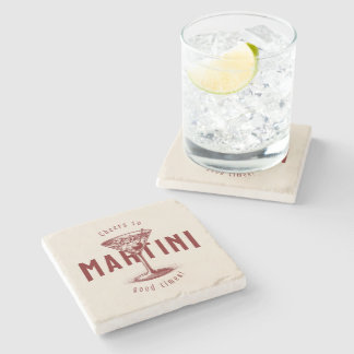 Porta-copo De Pedra Saúde ao Martini Good Times Vintage Cocktail