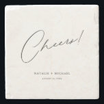 Porta-copo De Pedra Saúde Casamento Personalizado Único Moderno<br><div class="desc">Procurando um favor de casamento único e personalizado que seus hóspedes vão amar? Não vejam mais que essa Porta copos personalizada personalizada de casamentos personalizados modernos! Com uma simples na moda, porém simples, com a palavra "Saúde" em uma letra moderna de escrita de caligrafia, essas portas copos são perfeitas para...</div>