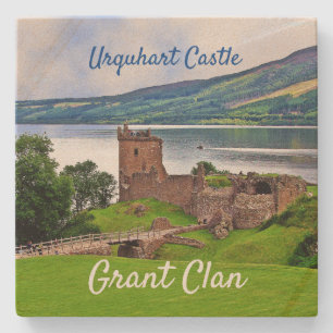 Porta-copo De Pedra Scottish Grant Clan Urquhart Castle Porta copos