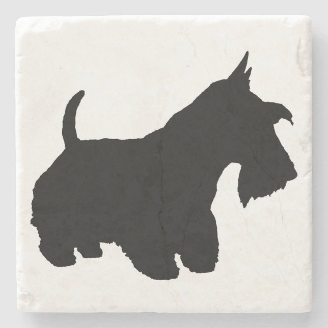 Porta-copo De Pedra Scottish Terrier giff, Scottie Dog, (Frente)