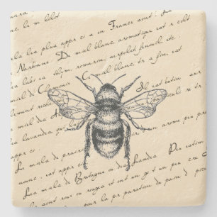 Porta-copo De Pedra Script francês Bee