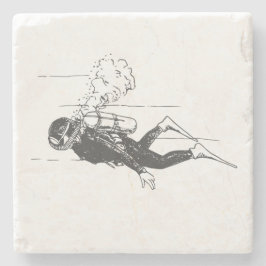 Porta-copo De Pedra Scuba Diver