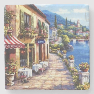 Porta-copo De Pedra Seaside Cafe Fine Art
