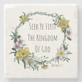 Porta-copo De Pedra Seek Ye First the Kingdom Stone Coaster