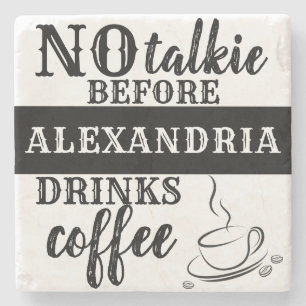 Porta-copo De Pedra SEM FALAR ANTES DE Adicionar Seu Nome Beba café