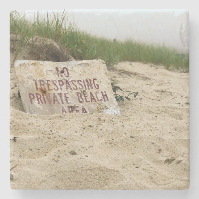 Porta-copo De Pedra Sem Passagem: Private Beach Vibes (Frente)