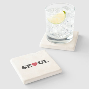 Porta-copo De Pedra Seoul Love Heart
