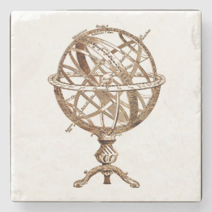 Porta-copo De Pedra Sepia Armillary do vintage da esfera celestial