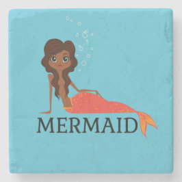Porta-copo De Pedra Sereia Bonita (Linda Menina Negra)