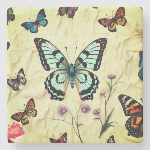 Porta-copo De Pedra "Serene Butterfly Elegance"