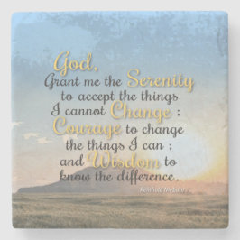 Porta-copo De Pedra Serenidade, coragem e sabedoria