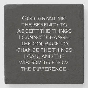 Porta-copo De Pedra Serenity Prayer Copperplate Gótico Feriado