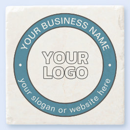 Porta-copo De Pedra Seu logotipo ou Design e texto circular personaliz