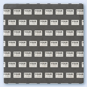 Porta-copo De Pedra Seu logotipo ou Design   Fundo de cor editável