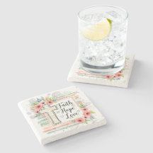 Shabby Chic floral Fé Esperança Amor