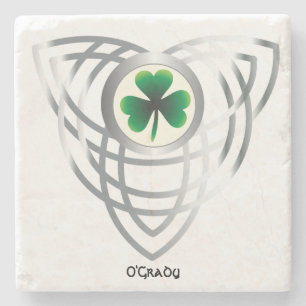 Porta-copo De Pedra Shamrock and Celtic Knot